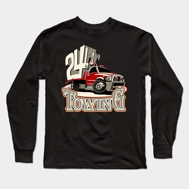 Cartoon tow truck Long Sleeve T-Shirt by Mechanik